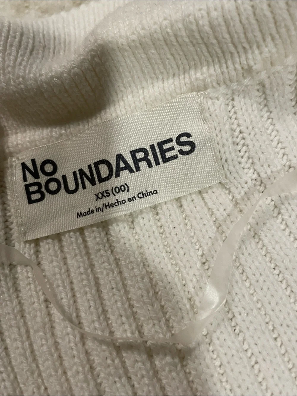 No Boundaries Cream Ribbed Collared Button Tank - Picture 3 of 3